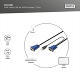 Digitus KVM-kabelsæt USB DS-19231, til KVM-konsoller, Y-kabel Sort