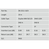 Digitus LWL patchkabel, duplex, ST > ST stik, multimode OM3 Turkis