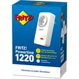 FRITZ! FRITZ!Powerline 1220, PowerLAN Powerline 1220, 1200 Mbit/s, Type F, Gigabit Ethernet, 10,100,1000 Mbit/s, 10BASE-T, 100BASE-T, 1000BASE-T, 3 W