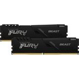 Kingston FURY FURY Beast hukommelsesmodul 16 GB 2 x 8 GB DDR4 3200 Mhz Sort, 16 GB, 2 x 8 GB, DDR4, 3200 Mhz, 288-pin DIMM