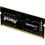 Kingston FURY FURY Impact hukommelsesmodul 4 GB 1 x 4 GB DDR3L 1866 Mhz Sort, 4 GB, 1 x 4 GB, DDR3L, 1866 Mhz, 204-pin SO-DIMM, Sort