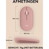 Logitech Pebble Mouse 2 M350s, Mus Rosa