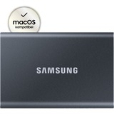 SAMSUNG Portable SSD T7 500 GB Grå, Solid state-drev grå, 500 GB, USB Type-C, 3.2 Gen 2 (3.1 Gen 2), 1000 MB/s, Beskyttelse af adgangskode, Grå