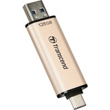 Transcend JetFlash 930C USB-nøgle 128 GB USB Type-A / USB Type-C 3.2 Gen 1 (3.1 Gen 1) Guld, USB-stik Guld/Sort, 128 GB, USB Type-A / USB Type-C, 3.2 Gen 1 (3.1 Gen 1), 420 MB/s, Hætte, Guld