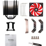 Xilence M704 Processor Køler 12 cm Sort, Rød, CPU køler Sort/Rød, Køler, 12 cm, 700 rpm, 1600 rpm, 32,5 dB, 70 kubikfod/min.