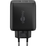 goobay USB-C PD dobbelt hurtigoplader 45 watt Sort