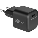 goobay USB-C nano hurtigoplader, PD, GaN, 45 watt Sort