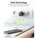 goobay USB-C nano hurtigoplader, PD, GaN, 45 watt Sort