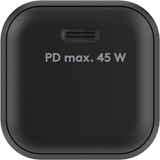 goobay USB-C nano hurtigoplader, PD, GaN, 45 watt Sort