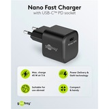 goobay USB-C nano hurtigoplader, PD, GaN, 45 watt Sort
