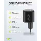 goobay USB-C nano hurtigoplader, PD, GaN, 45 watt Sort