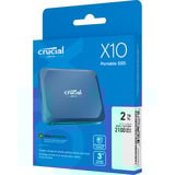Crucial X10 Portable SSD 2 TB, Solid state-drev Blå