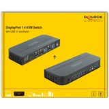 DeLOCK 11482 KVM Switch Sort, KVM-switchen 7680 x 4320 pixel, 8K Ultra HD, Sort