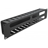 DeLOCK 66553 tilbehør til rack Kabelbakkepanel, Kabelføring Sort, Kabelbakkepanel, Sort, Metal, 2U, 48,3 cm (19"), 88,9 mm