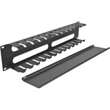 DeLOCK 66553 tilbehør til rack Kabelbakkepanel, Kabelføring Sort, Kabelbakkepanel, Sort, Metal, 2U, 48,3 cm (19"), 88,9 mm