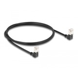 DeLOCK Patchkabel RJ-45 Cat.6a S/FTP, Slim 90° vinklet Sort