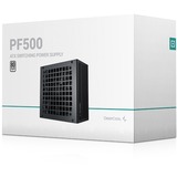 DeepCool PF500 enhed til strømforsyning 500 W 20+4 pin ATX ATX Sort, PC strømforsyning Sort, 500 W, 220 - 240 V, 50 Hz, 100 W, 480 W, 100 W