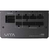 Fortron VITA GM 750W enhed til strømforsyning 20+4 pin ATX ATX Sort, PC strømforsyning Sort, 750 W, 100 - 240 V, 50/60 Hz, 10-5 A, Aktiv, 100 W