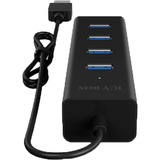 ICY BOX IB-HUB1409-U3 USB 3.2 Gen 1 (3.1 Gen 1) Type-A 5000 Mbit/s Sort, USB hub USB 3.2 Gen 1 (3.1 Gen 1) Type-A, USB 3.2 Gen 1 (3.1 Gen 1) Type-A, 5000 Mbit/s, Sort, Aluminium, 0,4 m