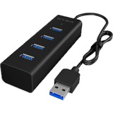 ICY BOX IB-HUB1409-U3 USB 3.2 Gen 1 (3.1 Gen 1) Type-A 5000 Mbit/s Sort, USB hub USB 3.2 Gen 1 (3.1 Gen 1) Type-A, USB 3.2 Gen 1 (3.1 Gen 1) Type-A, 5000 Mbit/s, Sort, Aluminium, 0,4 m