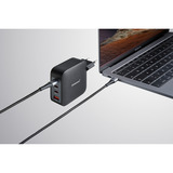 Intenso Strømforsyning GaN + kabel, Oplader Sort