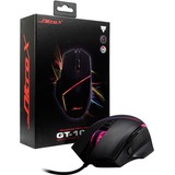 Inter-Tech GT-100 RGB mus Højre hånd USB Type-A Optisk 6400 dpi, Gaming mus Sort, Højre hånd, Optisk, USB Type-A, 6400 dpi, Sort