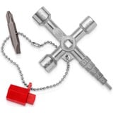 KNIPEX 00 11 04 nøgle til hjælpe- & kontrolskab, Topnøgle Rustfrit stål, Rustfrit stål, 2 ben, 4 hoved(er), Cirkel, Firkant, Trekant, 5,7,8 mm