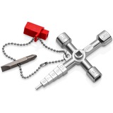 KNIPEX 00 11 04 nøgle til hjælpe- & kontrolskab, Topnøgle Rustfrit stål, Rustfrit stål, 2 ben, 4 hoved(er), Cirkel, Firkant, Trekant, 5,7,8 mm