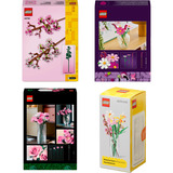 LEGO Botanicals rosa blomsterbuket sæt (med vase), Bygge legetøj 