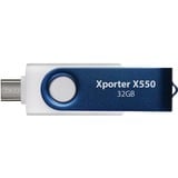 Patriot Xporter X550 32GB, USB-stik Blå/Hvid