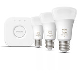 Philips Hue White & Color Ambiance Startpakke: E27 Smart Pære A60 Trespakket, LED-lampe 