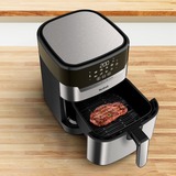 Tefal Easy Fry & Grill EY505D15 frituregryde Enkelt 4,2 L Enkeltstående 1550 W Varmluftsteger Rustfrit stål, Airfryer rustfrit stål/Sort, Varmluftsteger, 4,2 L, 80 °C, 200 °C, 6 person(er), 60 min.