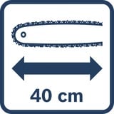 Bosch GKE 18V-40 Professional Sort, Blå, Rød, Motorsav Blå, 1,1 mm, 12,4 m/s, 76,2 / 8 mm (3 / 8"), Sort, Blå, Rød, Batteri, 18 V