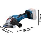 Bosch PRO Akku-vinkelsliber BITURBO GWS 18V-15 P Professional solo, Ø 125mm Blå/Sort