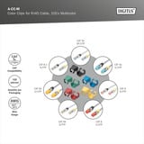 Digitus Farveclips til patchkabler - Blandede (20 stk. hver), Kabel klip multi-coloured