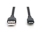 Digitus USB 2.0 silikone forbindelseskabel USB-A > USB-C Sort