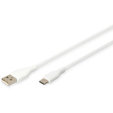 Digitus USB 2.0 silikone tilslutningskabel USB-A > USB-C Hvid