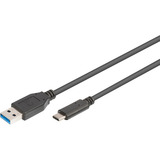 Digitus USB 3.2 Gen 1 tilslutningskabel USB-A > USB-C Sort