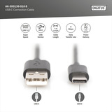 Digitus USB 3.2 Gen 1 tilslutningskabel USB-A > USB-C Sort