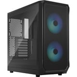 Fractal Design Focus 2 RGB Black TG Clear Tint, Towerkabinet Sort