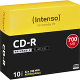 Intenso CD-R 700MB 10 stk, Cd'er 52x, CD-R, 120 mm, 700 MB, Slimcase, 10 stk