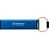 Kingston IronKey Keypad 200 256 GB, USB-stik Blå