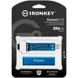Kingston IronKey Keypad 200 256 GB, USB-stik Blå