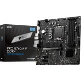 MSI PRO B760M-P DDR4 bundkort Intel B760 LGA 1700 micro ATX Sort, Intel, LGA 1700, Intel® Celeron®, Intel® Pentium® Gold, LGA 1700, DDR4-SDRAM, 128 GB