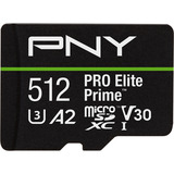 PNY Pro Elite Prime microSD 512 GB, Hukommelseskort Sort/Grøn