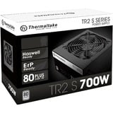 Thermaltake TRS-700AH2NK enhed til strømforsyning 700 W 20+4 pin ATX ATX Sort, PC strømforsyning Sort, 700 W, 230 V, 50 - 60 Hz, 9 A, Aktiv, 120 W