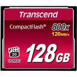 Transcend 128GB 800x CF CompactFlash MLC, Hukommelseskort Sort, 128 GB, CompactFlash, MLC, 120 MB/s, 60 MB/s, Sort