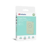 Verbatim Charge 'n' Go Lithium polymer (LiPo) 10000 mAh Trådløs opladning Grøn, Power Bank lysegrøn, 10000 mAh, Lithium polymer (LiPo), Quick Charge 3.0, Trådløs opladning, Grøn