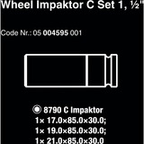 Wera 05004595001 impakt kontakt Slagmuffe sæt Sort, Topnøgle Slagmuffe sæt, Sort, 3 hoved(er), 1/2", Metric, 17,19,21 mm
