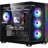 ALTERNATE Gaming-PC Window Edition • RTX 5080 • AMD Ryzen™ 7 9800X3D • 64 GB RAM, Gaming PC Sort/gennemsigtig